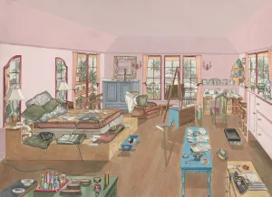 Harnly Perkins Prints: Bedroom, 1940, 1935 / 1942. Creator: Perkins Harnly