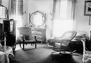 Rocking Chair Prints: Bedroom, Hughes House, between c1915 and c1920. Creator: Bain News Service