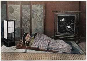 Duvet Prints: A Bedroom in Japan, c1890. Artist: Charles Gillot