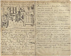 The bedroom, Letter to Paul Gauguin from Arles, Wednesday, 17 October 1888. Artist: Gogh, Vincent, van (1853-1890)