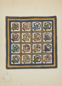 Patchwork Gallery: Bedspread, 1936. Creator: Irene Schaefer