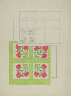 Bedspread Prints: Bedspread, c. 1936. Creator: Floyd R. Sharp