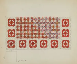 Appliqu And Xe9 Prints: Bedspread, c. 1936. Creator: Irene Schaefer