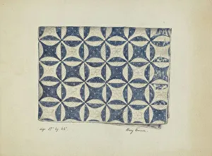 Star Motif Prints: Bedspread, c. 1936. Creator: Mary Berner