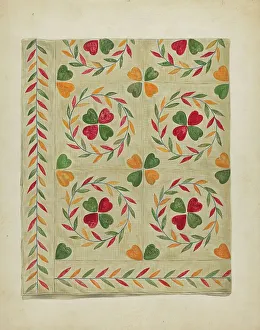 Mary Berner Prints: Bedspread, c. 1936. Creator: Mary Berner
