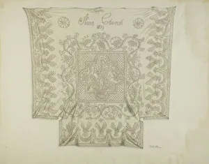 Winter Charlotte Prints: Bedspread, c. 1938. Creator: Charlotte Winter