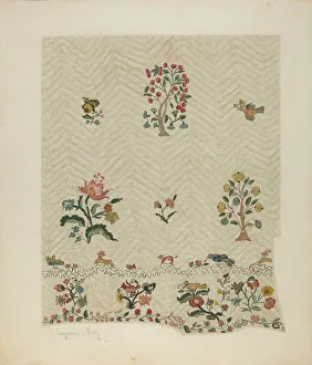 Images Dated 22nd October 2021: Bedspread, c. 1941. Creator: Suzanne Roy