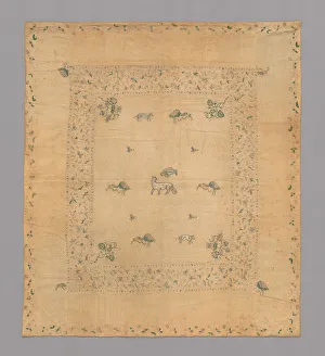 Snakes Prints: Bedspread, England, Queen Anne period, 1701 / 25. Creator: Unknown