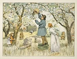 Beehive Collection: The Bee Farmer, from Four and Twenty Toilers, pub. 1900 (colour lithograph)