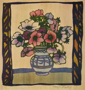 Purple Prints: Beech Leaves and Poppies, 1926. Artist: Hugh Wallis