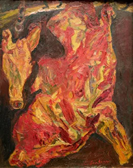 Beef carcass and head of veal (Boeuf et tete de veau), ca 1923