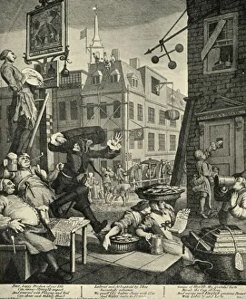 Busy Prints: Beer Street, 1751, (1925). Creator: William Hogarth