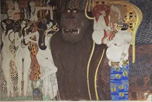 Klimt Prints: The Beethoven Frieze: 'The Hostile Powers'