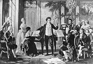 Private Collectionacademic Art Prints: Beethoven and the Rasumovsky Quartet: Ludwig van Beethoven conducting a chamber music piece