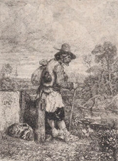 Alexandre Gabriel Collection: A Beggar, 1833-38. Creator: Alexandre Gabriel Decamps