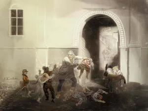 Johan Ludvig Runeberg Prints: Beggar-Aaro, a scene from J.L. Runeberg's Hirvenhiihtäji