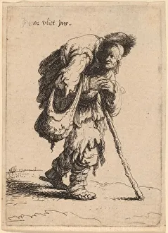 Vliet Jan Georg Van Prints: Beggar Carrying a Woman on His Back, 1632. Creator: Jan Georg van Vliet