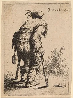 Sticks Prints: Beggar with Two Crutches, 1632. Creator: Jan Georg van Vliet