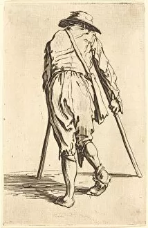 Disability Gallery: Beggar with Crutches and Hat, Back View, c. 1622. Creator: Jacques Callot
