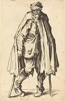 Disability Gallery: Beggar with Crutches and Sack, c. 1622. Creator: Jacques Callot