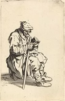 Hungry Collection: Beggar Eating, c. 1622. Creator: Jacques Callot