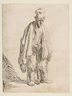 The Metropolitan Gallery: Beggar in a High Cap, Standing and Leaning on a Stick, ca. 1629