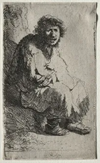 Beggar Seated on a Bank, 1630. Creator: Rembrandt van Rijn (Dutch, 1606-1669)