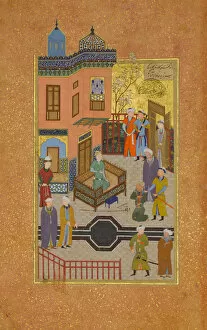 Afghan Gallery: The Beggar who Professed his Love for a Prince, Folio 28r from a Mantiq al-tair... A.H