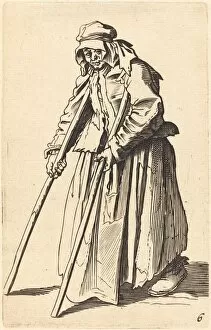 Disability Gallery: Beggar Woman with Crutches. Creator: Unknown