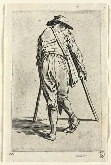 The Beggars: Beggar on Crutches, Wearing a Hat, c. 1623. Creator: Jacques Callot (French
