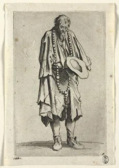 The Beggars: Beggar with Rosary, c. 1623. Creator: Jacques Callot (French, 1592-1635)