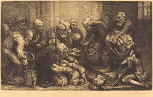 Beggars of Brussels (Les mendiants de Bruges). Creator: Alphonse Legros