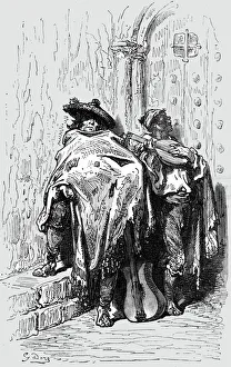 Dore Gustave Prints: Beggars at a Church Door in Andalusia;An Autumn Tour in Andalusia