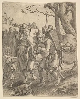 Travelling Prints: The Beggars (Eulenspiegel), 1520. Creator: Lucas van Leyden