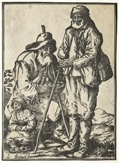 Ludolph Büsinck Prints: Two Beggars and Leprous Child. Creator: Ludolph Büsinck (German, 1590-1669)
