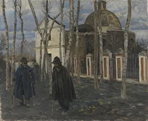 Peter Marius Hansen Prints: Beggars outside S. Giuliano, near Pompeii. 1904-05, 1904-1905. Creator: Peter Hansen