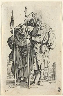 The Beggars: The Two Pilgrims, c. 1623. Creator: Jacques Callot (French, 1592-1635)