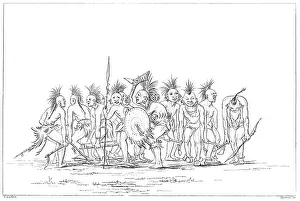 Myers And Co Prints: Begging dance, Sac and Fox, Rock Island, Upper Mississippi, 1841. Artist: Myers and Co