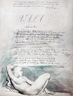 Beginning of the illustrated poem The Four Zoas, by William Blake, 1797