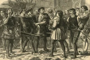 Apprentice Gallery: Beginning of the Riot in Cheapside, (1897). Creator: Unknown