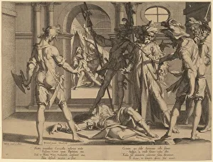 Joachim Wtewael Prints: Beheading of the Roman Judge Papinian, 1606. Creator: Willem van Swanenburg