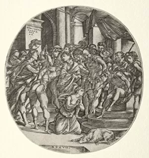 Domenico Campagnola Gallery: Beheading of Saint Catherine, 1517. Creator: Domenico Campagnola (Italian, 1500-1564)