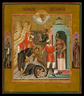 The Beheading of Saint John the Baptist, 19th century. Artist: Russian icon The Beheading of Saint John the Baptist, 19th century. Artist: Russian icon
