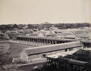 Quing Dynasty Prints: Beijing, China: buildings at the entrance to the Chinese quarter of the city (?)