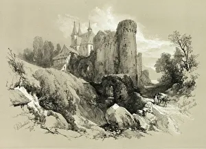 Harding Jd Prints: Beilstein on the Moselle, from Picturesque Selections, 1860
