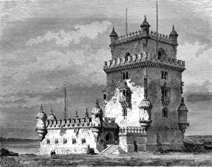 Belem Tower, Lisbon, Portugal, 19th century.Artist: Therond