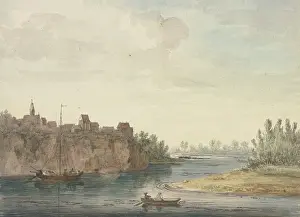 Fishing Boat Prints: Belgern at the Elbe, c1775-1779. Creator: Georg Melchior Kraus