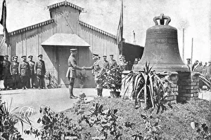 Headquarters Prints: Belgian Bell Recovered; The victors of Messines were commanded... 1917. Creator: Unknown