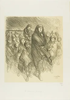 The Belgian Exodus, 1915. Creator: Theophile Alexandre Steinlen