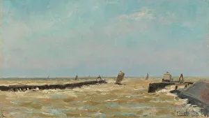 Harbour Wall Prints: A Belgian harbour, 1882-1884. Creator: Alfred William Finch